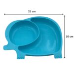 BUFFER® Bebek ve Çocuk için Sevimli Fil Model Desenli Yemek Bebek Mama Kabı Bölmeli Tabak - Görsel 5