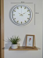 Beyaz Zarafet 40 Cm Metal Duvar Saati - Görsel 5