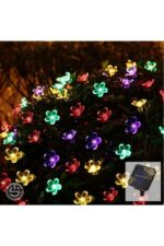 Solar 30 Ledli Çiçekli RGB Bahçe Aydınlatma Dekorasyon Güneş Enerjili