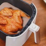 50 Adet Air Fryer Pişirme Kağıdı Tek Kullanımlık Yağ Su Geçirmez Yapışmaz Deliksiz Düz Kare Model - Görsel 2