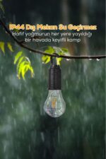 Taşınabilir Şarjlı Led Ampül Outdoor Kamp Bahçe Lambası - Görsel 4