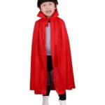 Mey İthalat® Kırmızı Renk Yakalı Pelerin Çocuk Boy 90 cm
