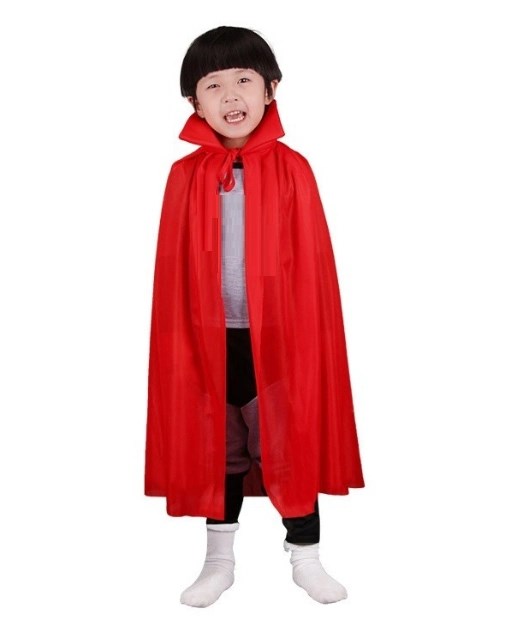 Mey İthalat® Kırmızı Renk Yakalı Pelerin Çocuk Boy 90 cm