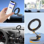 BUFFER® Tüm Telefonlarla Uyumlu Manyetik Araç Telefonu Tutacağı Katlanır 360 Derece Dönen Telefon Standı - Görsel 5