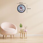 Siyah Floral Tea Cup Duvar Saati - Görsel 4