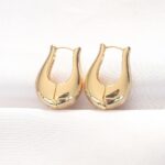 Mey İthalat® Pirinç Gold Renk Bombeli Küpe