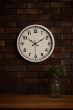 White Classic Modern 52 Cm Metal Duvar Saati