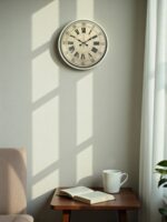 36 Cm Krem Retro Tasarım Duvar Saati