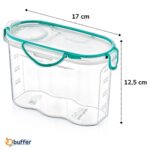 BUFFER® Kilitli Kapaklı Contalı Hava,Su Sıvı Geçirmez 1,2 Litre Erzak Saklama Kabı-SA580 - Görsel 4