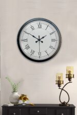 40 cm Siyah Metal Retro Duvar Saati - Görsel 2