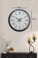 40 cm Siyah Metal Retro Duvar Saati - Görsel 5