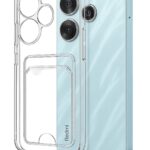 Mey İthalat®   Redmi 13 4G Kılıf Kart Şeffaf Silikon - Şeffaf