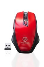 BUFFER® Kırmızı Renkli Baş Parmak Destekli Ergonomik Sessiz Kablosuz Mouse – USB Alıcılı, Ofis ve Oyun İçin Konforlu Bilgisayar Faresi MS6300 - Görsel 6