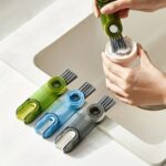 BUFFER®  3 Fonksiyonlu Pratik Şişe Temizleme Fırçası Mutfak Banyo Araç İçin Çok Amaçlı Fırça - Görsel 3