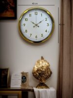 Elegant Gold Frame 40 Cm Metal Duvar Saati - Görsel 5