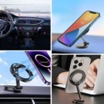 BUFFER® Tüm Telefonlarla Uyumlu Manyetik Araç Telefonu Tutacağı Katlanır 360 Derece Dönen Telefon Standı - Görsel 3