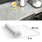 BUFFER® 5mt x 60 cm Mermer Desenli Masa Tezgah Mutfak Su Geçirmez Yapışkanlı Folyo Sticker - Görsel 3