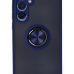 Mey İthalat®  Samsung Galaxy A25 5G Kılıf Montreal Yüzüklü Silikon Kapak - Lacivert