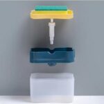 BUFFER® İkisi Bir Arada  Basmalı Pratik Sıvı Sabunluk Pompası ve Bulaşık Yıkama Süngeri Haznesi - Görsel 8