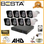 2 MP 1080P 8 Dış Mekan Kameralı AHD Güvenlik Seti