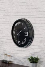 40 cm Siyah Metal Modern Duvar Saati - Görsel 4