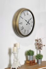 Retro Modern Roma Rakamlı 40 Cm Metal Duvar Saati - Görsel 2