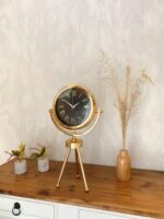 Gold Metal Mini Tripod Sade Masa Saati 45×26 cm - Görsel 4