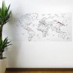 BUFFER® Yazılabilir Dünya Haritası Manyetik Duvar Stickerı 110 x 56 cm - Görsel 2