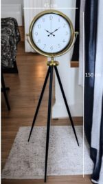 Gold Premium Dekoratif Tripod Ayaklı Saat - Görsel 5