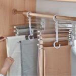 BUFFER®  Hareketli Dolap İçi Pantolon Kravat Şal Askı Sistemi Düzenleyici Katmanlı Askılık Organizer - Görsel 2