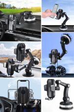 BUFFER® Jel Vantuzlu Cama Takılabilen Güçlü 360 Derece Dönebilen Ayarlanabilir Araç Içi Vantuzlu Telefon Tutucu - Görsel 6