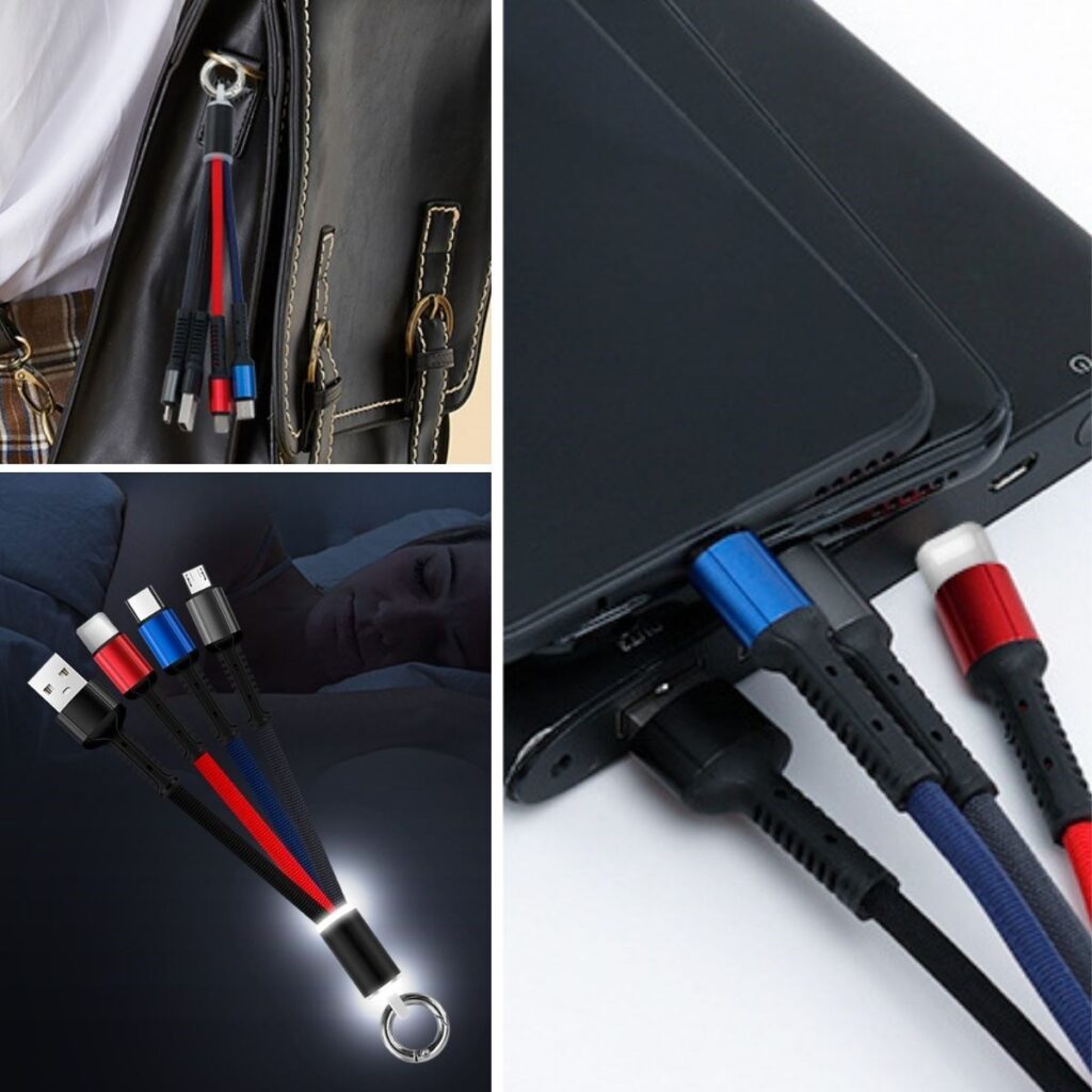 BUFFER® Işıklı Anahtarlık Model 3 in 1 USB Çıkışlı MİKRO
