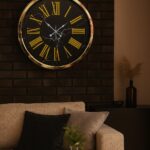 Black Marble Gold 52 Cm Metal Duvar Saati
