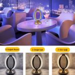 BUFFER® Yuvarlak Model USB Şarjlı Dokunmatik 3Farklı Işık Modlu Masa Üstü Kristal Akrilik Lamba Led - Görsel 3
