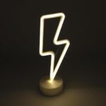 BUFFER® Dekoratif Şimşek Şeklinde Pilli Neon Led Lamba Süs Masa Lambası - Görsel 3