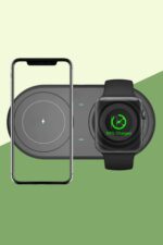 BUFFER® 2si 1arada Kablosuz Saat,Kulaklık ve Telefon Hızlı Şarj Etme Aparatı - Görsel 6