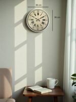 36 Cm Krem Retro Tasarım Duvar Saati - Görsel 5