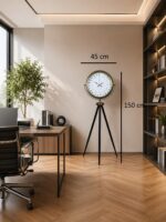 Eskitme 24 Saat Göstergeli Özel Tasarım Tripod Ayaklı Saat - Görsel 4