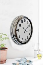 Krom Elegance 40 Cm Metal Standart Duvar Saati - Görsel 3