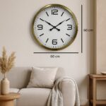 60 cm Gold Metal Dekoratif Duvar Saati - Görsel 3