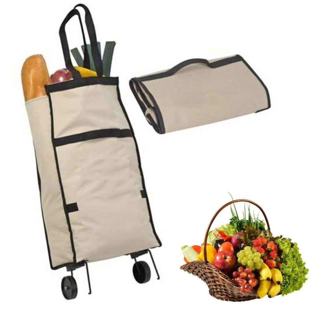 BUFFER® Katlanabilir Tekerlekli Market Çantası
