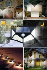 BUFFER® 100 Ledli 3 Farklı Aydınlatma Ayarlı Solar Güneş Enerjili Hareket Sensörlü Bahçe Duvar Lambası - Görsel 6